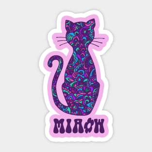 Cool Cat Miaow Sticker